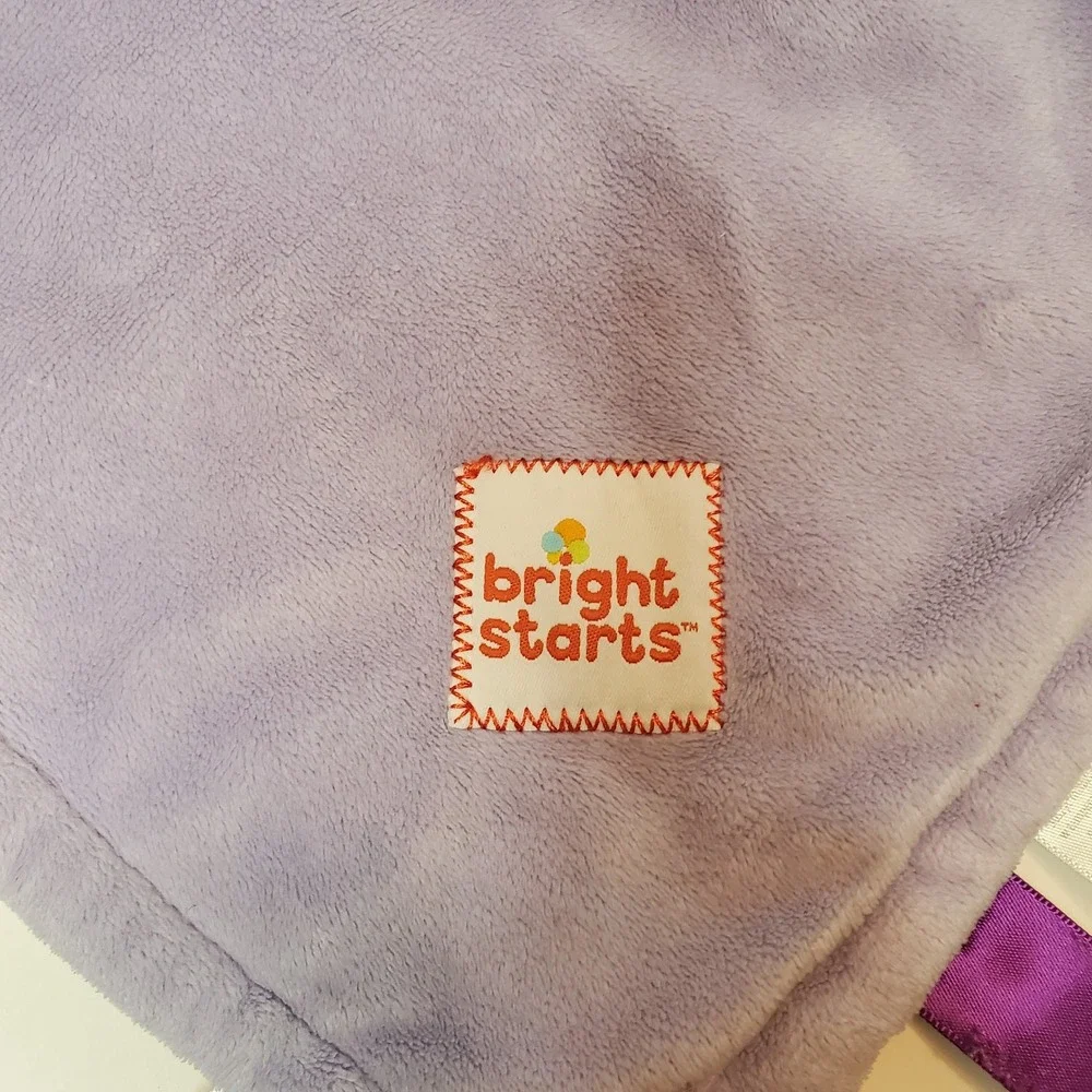 Bright Starts Taggies Security Blanket‎ Baby Lovey Pink Flowers Floral Purple